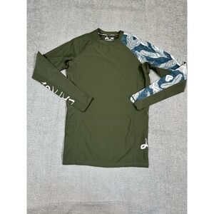 Lafroi Rashguard Mens M Green Burst MMA BJJ Compression Long Sleeve Top
